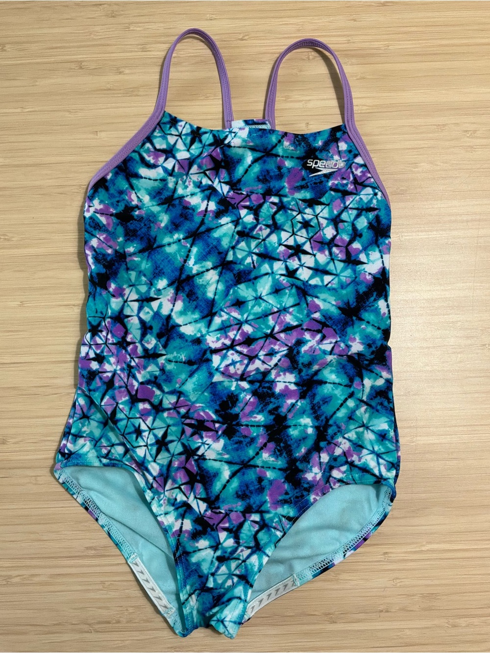 Speedo Girls Tie-dye One-Piece Swimsuit Medium